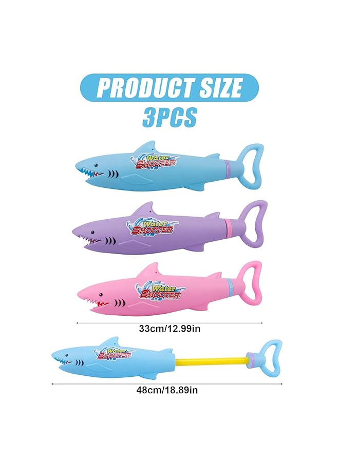 KASTWAVE 3 Pcs Water Pistols For Kids Water Gun Toy Squirt Guns Water Blaster For Kids Outdoor Water Soaker Gun For Beach Pool Garden Toy Summer Water Toys For Kids Adults (Shark) - Image 5