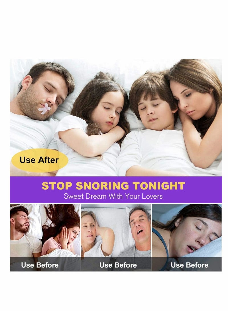 SYOSI شرائط الفم المضادة للشخير، شرائط النوم، شريط الفم اللطيف المتقدم لتخفيف الشخير الفوري، جهاز إيقاف الشخير، جهاز تحسين النوم الليلي، تنفس أقل بالفم، 60 عبوة - Image 5