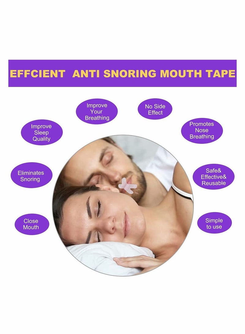SYOSI شرائط الفم المضادة للشخير، شرائط النوم، شريط الفم اللطيف المتقدم لتخفيف الشخير الفوري، جهاز إيقاف الشخير، جهاز تحسين النوم الليلي، تنفس أقل بالفم، 60 عبوة - Image 2