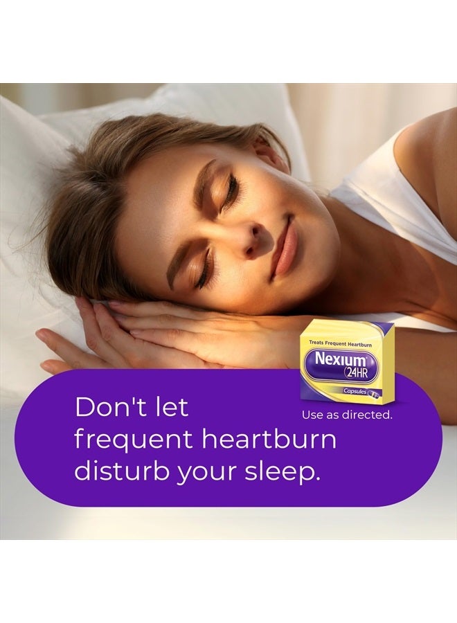 NEXIUM 24 ساعة ClearMinis مخفف حموضة المعدة كبسولات إطلاق مؤجل للحماية طوال اليوم وطوال الليل من حرقة المعدة المتكررة، دواء حرقة المعدة مع إيزوميبرازول ماغنسيوم - 14 عدداً - Image 5