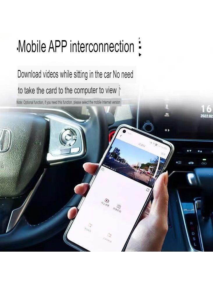 AROAQ Dash Cam With Wifi, 1440p Driving Recorder Wide Angle Lens 24 Hours Parking Surveillance, Durable Waterproof Driving Recorder Cam For Car, 3-inch dual recording 1440P+WIFI - Image 4