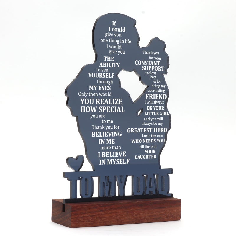 Heartfelt Gifting Dad Gifts from Daughter - Meaningful Fathers Day, Birthday, Christmas Sentimental Present for Father, Step Bonus Dad Daddy Papa Pop Old Man Acrylic Keepsake Plaque for Desk Decor Office Home - Image 2