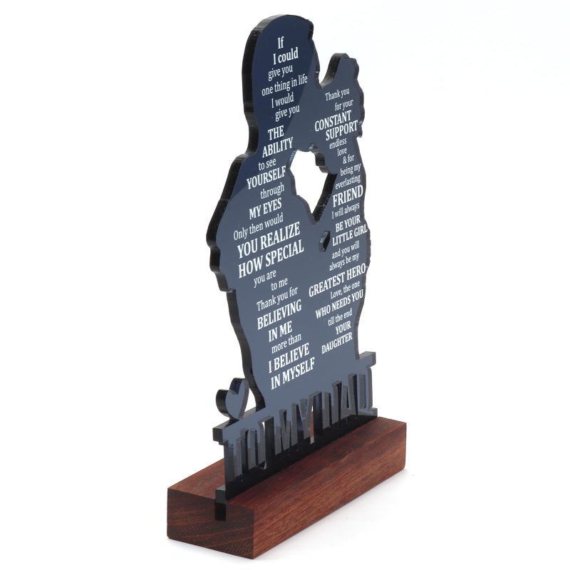 Heartfelt Gifting Dad Gifts from Daughter - Meaningful Fathers Day, Birthday, Christmas Sentimental Present for Father, Step Bonus Dad Daddy Papa Pop Old Man Acrylic Keepsake Plaque for Desk Decor Office Home - Image 4