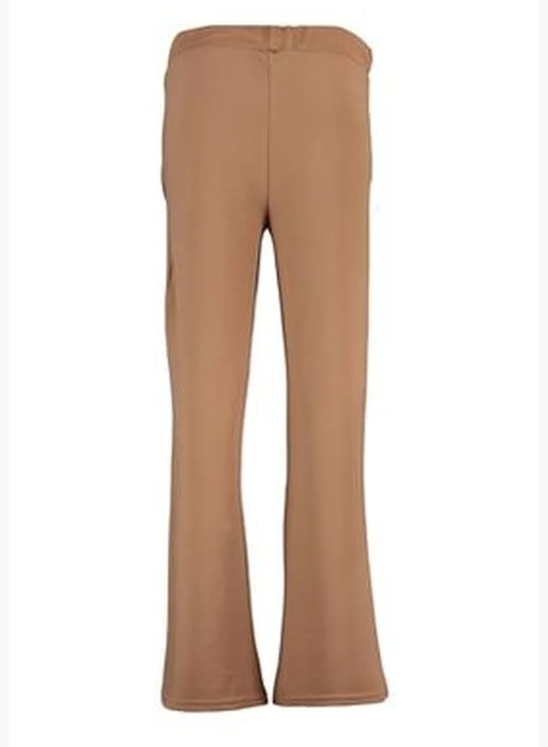 trendyol Camel Wide Leg Knit Sweatpants