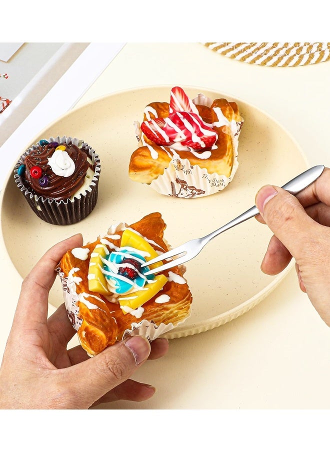 8 Pcs Mini Forks Appetizer Forks Small Fruit Fork for Appetizers Pastry Dessert Metal Forks - Image 3