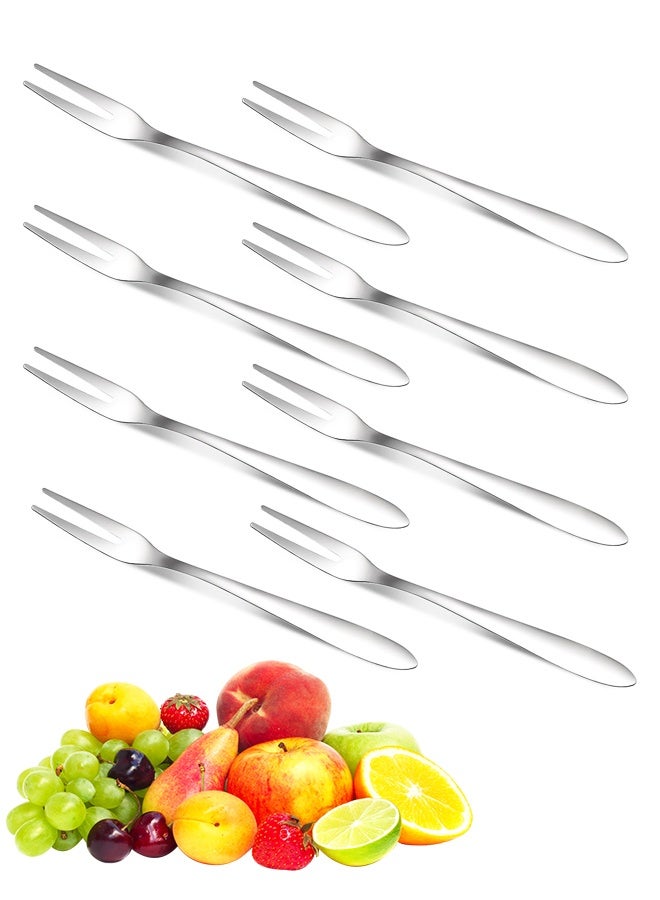 8 Pcs Mini Forks Appetizer Forks Small Fruit Fork for Appetizers Pastry Dessert Metal Forks - Image 1
