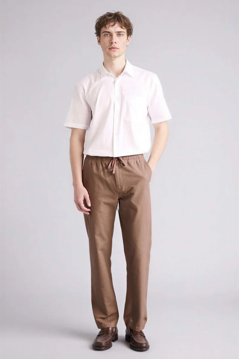 ديفاكتو Regular Fit 100% Cotton Trousers