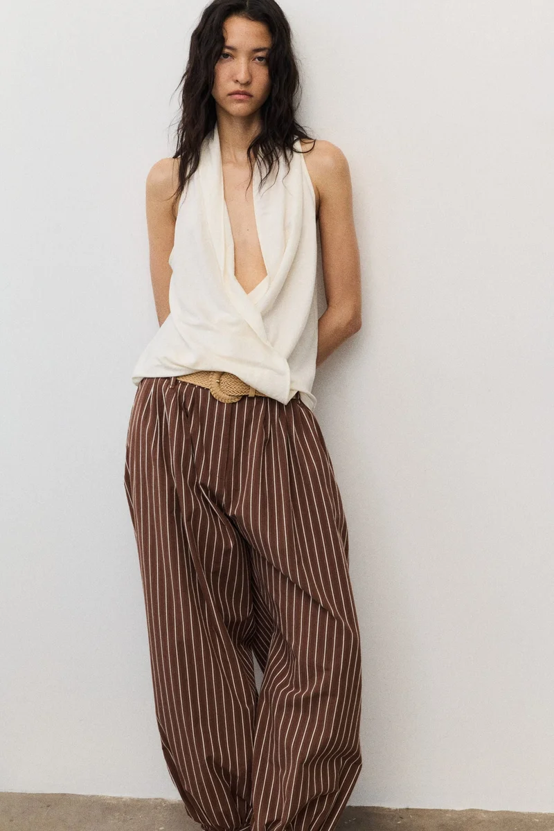 H&M Belted balloon trousers
