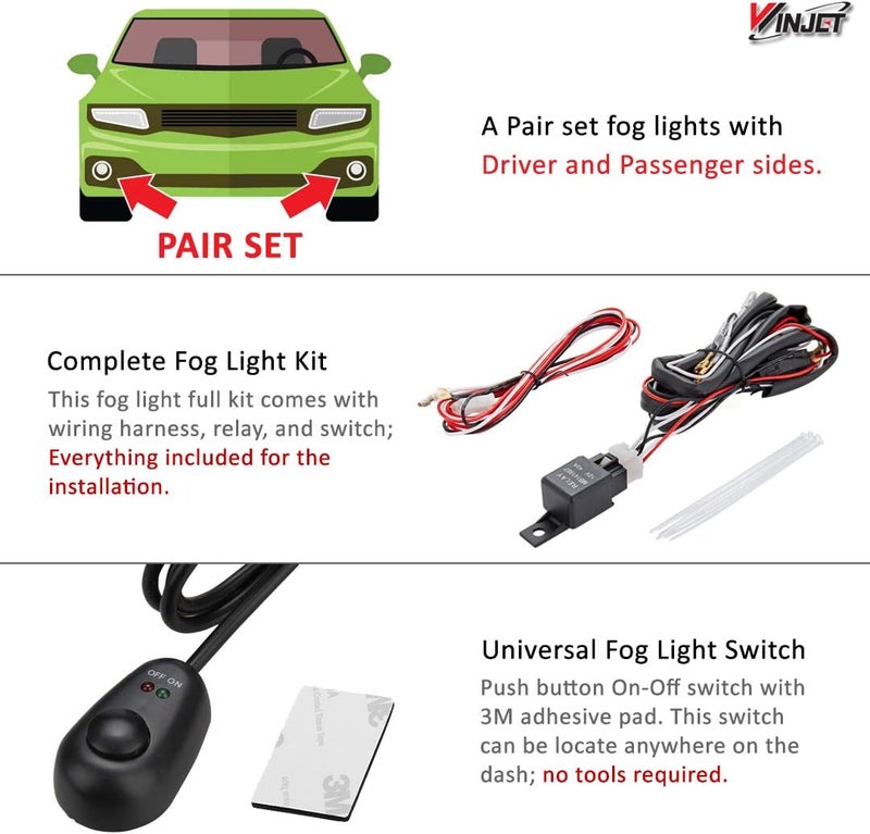 Winjet Fog Lights Kit for 2014-2016 Mazda 6 with Switch and Wiring - Image 4