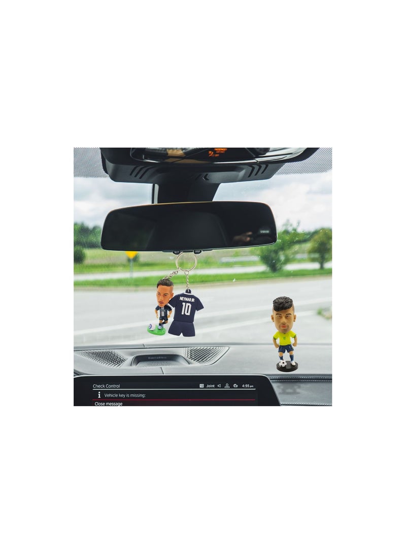 Football Super Hero Bobble Head for Car Dashboard or Desk and Football Stars Jersey Keychain - Image 2
