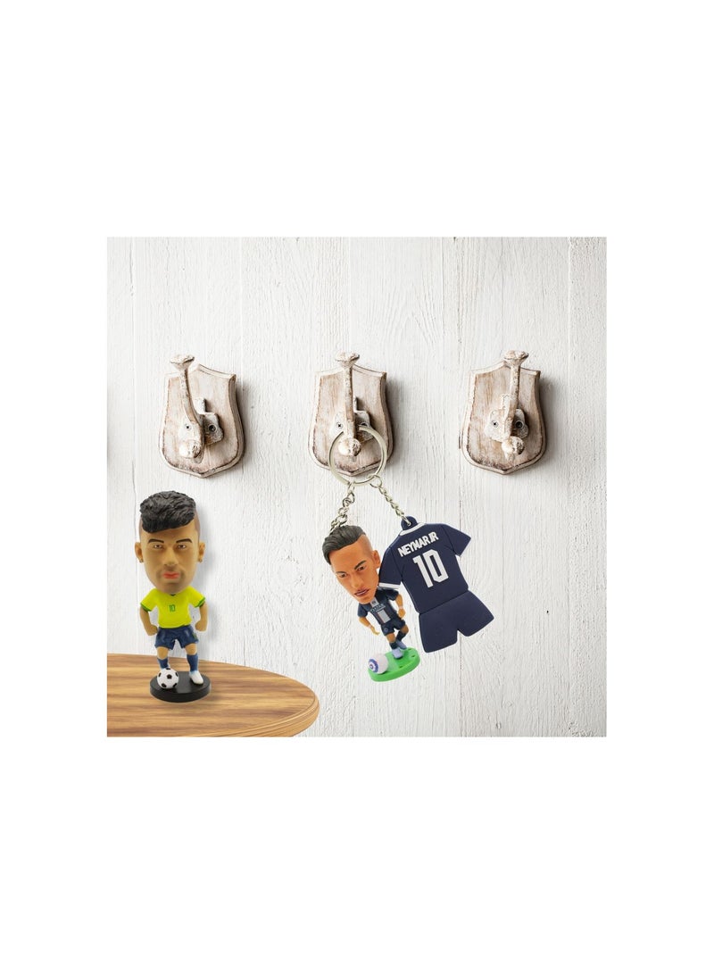 Football Super Hero Bobble Head for Car Dashboard or Desk and Football Stars Jersey Keychain - Image 4