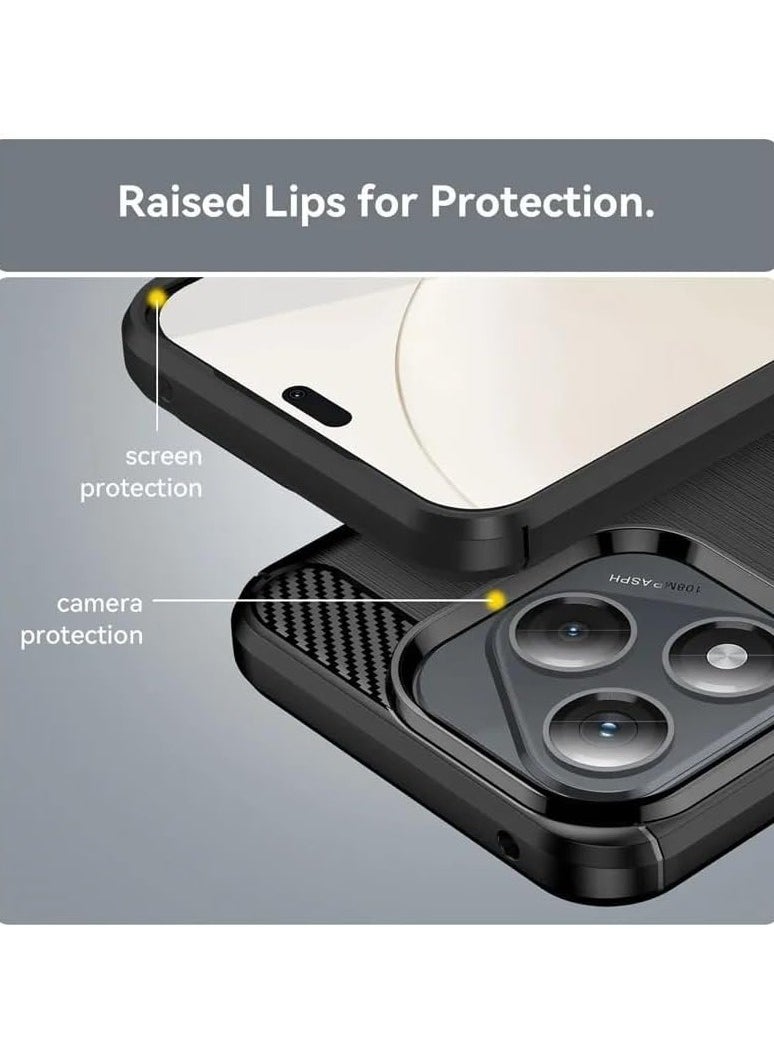 General Case Compatible with Honor 400 Lite 5G, Soft TPU Carbon Fibre Textured Scratch and Shock Resistant Phone Case Slim Drop Resistant Rugged Bumper Cover  - Image 3