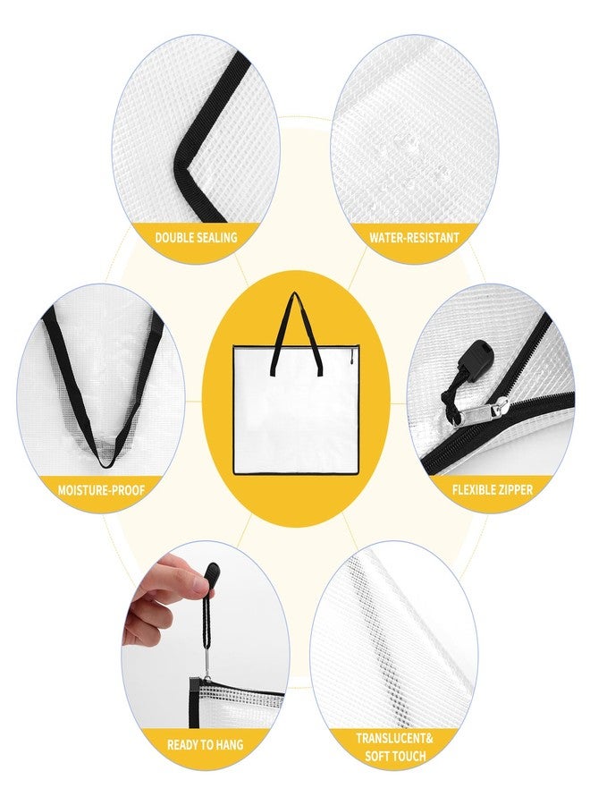 EOOUT 4pcs 18.5x24.8 Inches Art Portfolio Bags, Portfolio Folder for Artwork, Posters Storage Bag with Zipper and Handle Mesh Folder Organizers for Poster, Scrapbook, Keepsake and Bulletin Board - Image 3