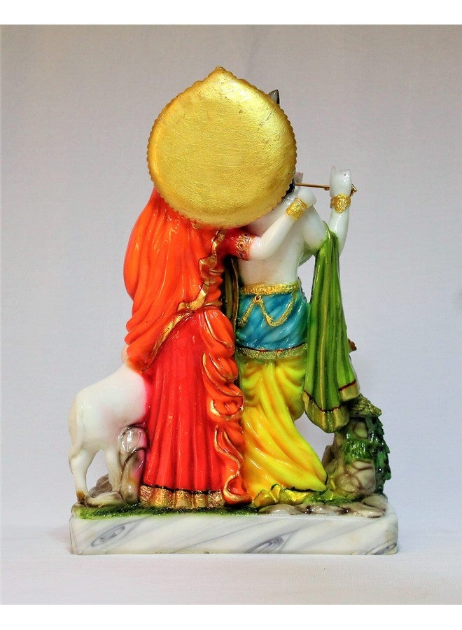 FABZONE Marble Dust Radha Krishna Idol Radhey Shyam Statue, Multicolor, 13 Inches, 1 Piece - Image 4