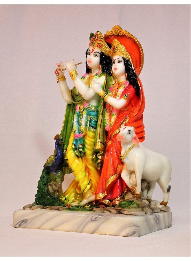 FABZONE Marble Dust Radha Krishna Idol Radhey Shyam Statue, Multicolor, 13 Inches, 1 Piece - Image 3