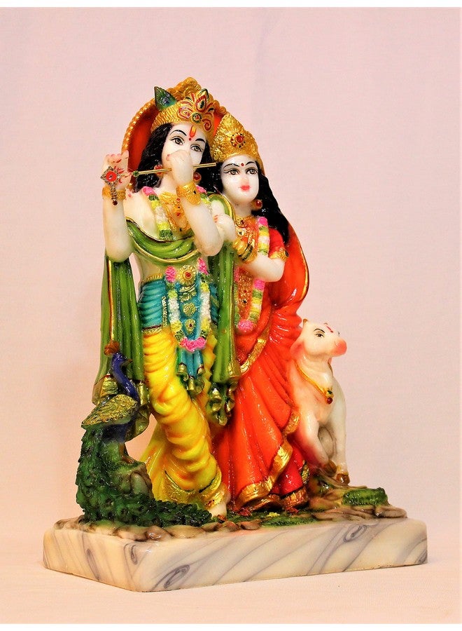 FABZONE Marble Dust Radha Krishna Idol Radhey Shyam Statue, Multicolor, 13 Inches, 1 Piece - Image 2