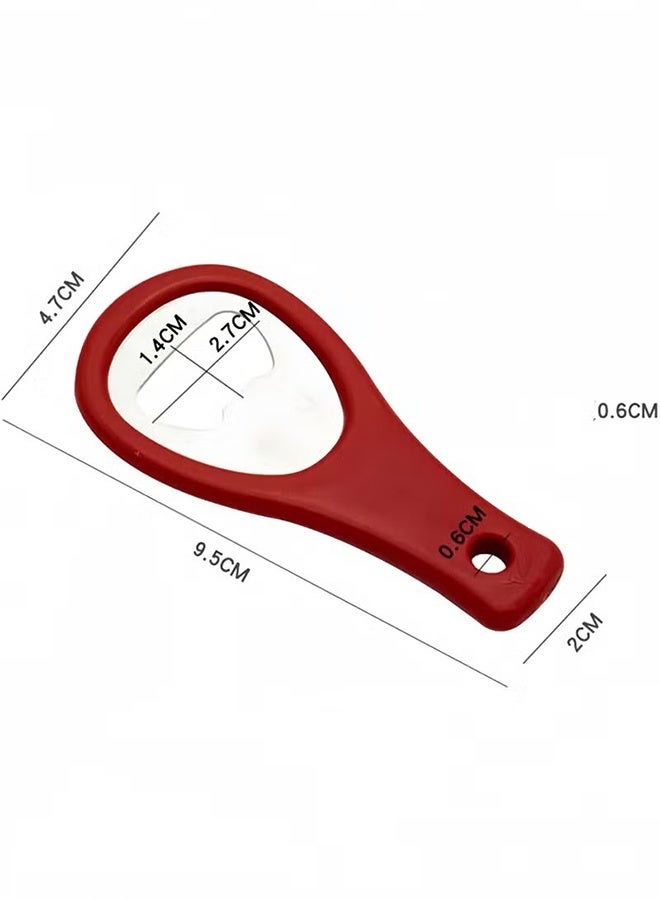 واي جيه 3 فتاحات الزجاجات المسطحة المصنوعة من الفولاذ المقاوم للصدأ ذات الخدمة الشاقة، فاتحة الزجاجات الصلبة سهلة الاستخدام، حمراء، - Image 2