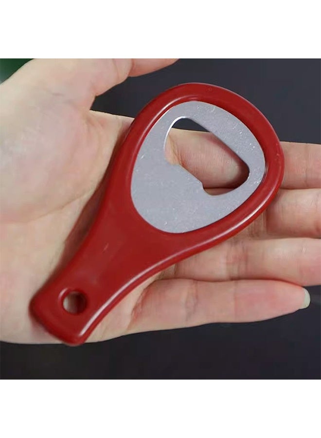 واي جيه 3 فتاحات الزجاجات المسطحة المصنوعة من الفولاذ المقاوم للصدأ ذات الخدمة الشاقة، فاتحة الزجاجات الصلبة سهلة الاستخدام، حمراء، - Image 3