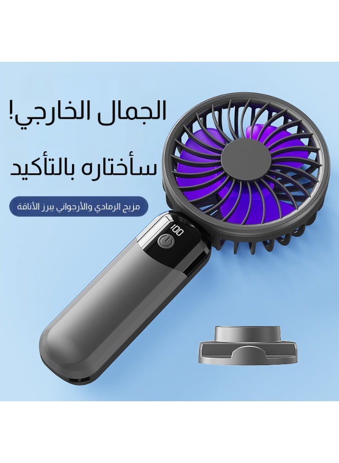 مروحة يدوية محمولة جديدة لعام 2026، مروحة مكتب صغيرة قوية بست سرعات مع شاشة LED، مروحة تبريد شخصية هادئة قابلة لإعادة الشحن عبر منفذ USB، مثالية للسفر الصيفي والمكتب والأماكن الخارجية - Image 3