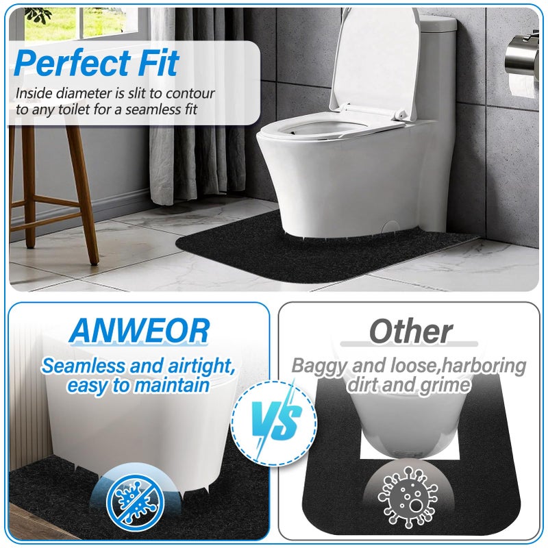 ANWEOR 4 Pack Toilet Mats,Upgrade Toilet Floor Protector from Urine,Toilet Rugs U Shaped Washable,Toilet Mats for Bathroom,Around Toilet Floor Protector,Potty Training Mats for Bathroom - Image 5
