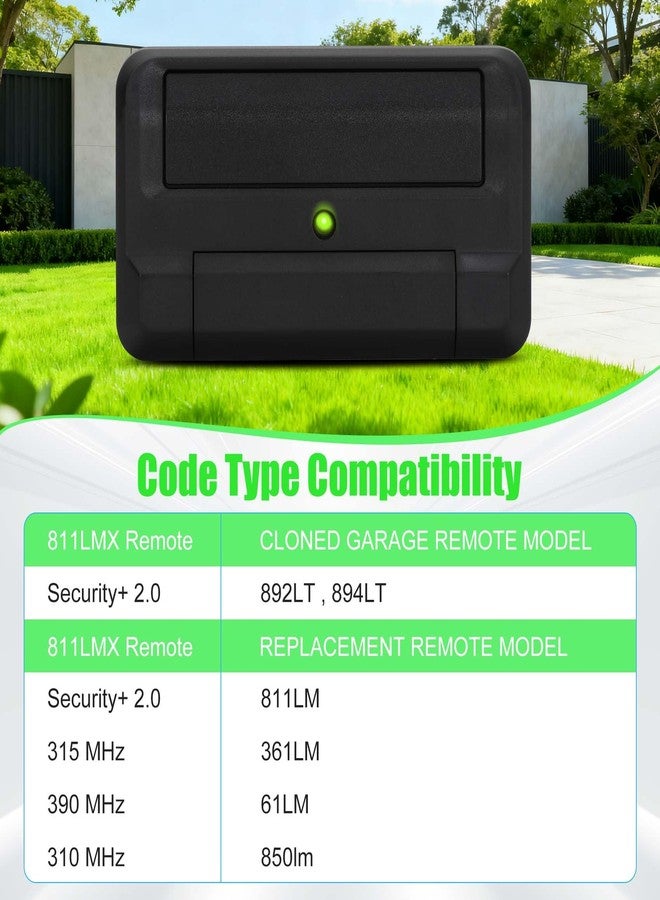 Vanesa 811LMX Gate Opener Remote Replacement for liftmaster 811LM and 811LMX Remote, 811LMX Remote Compatible with 850LM/ 860LM Receivers, The Gate Opener Remote Using Security+ 2.0 Technology, 2 Pack - Image 3