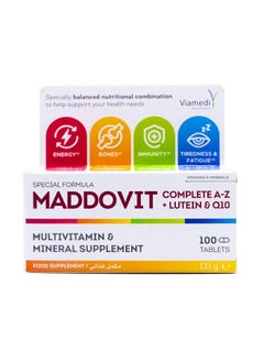 100 Tablets Maddovit Complete A-Z with Lutein & Q-10