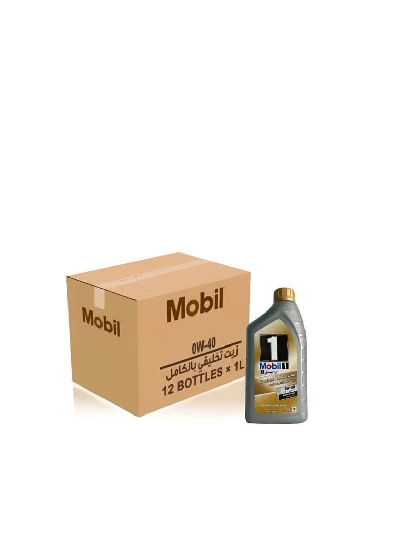 موبيل زيت محرك موبيل 1 – 0W-40 تخليقي بالكامل | أداء احترافي للمحركات البنزين والديزل / ( 12 عبوات * ١لتر ) - Image 2