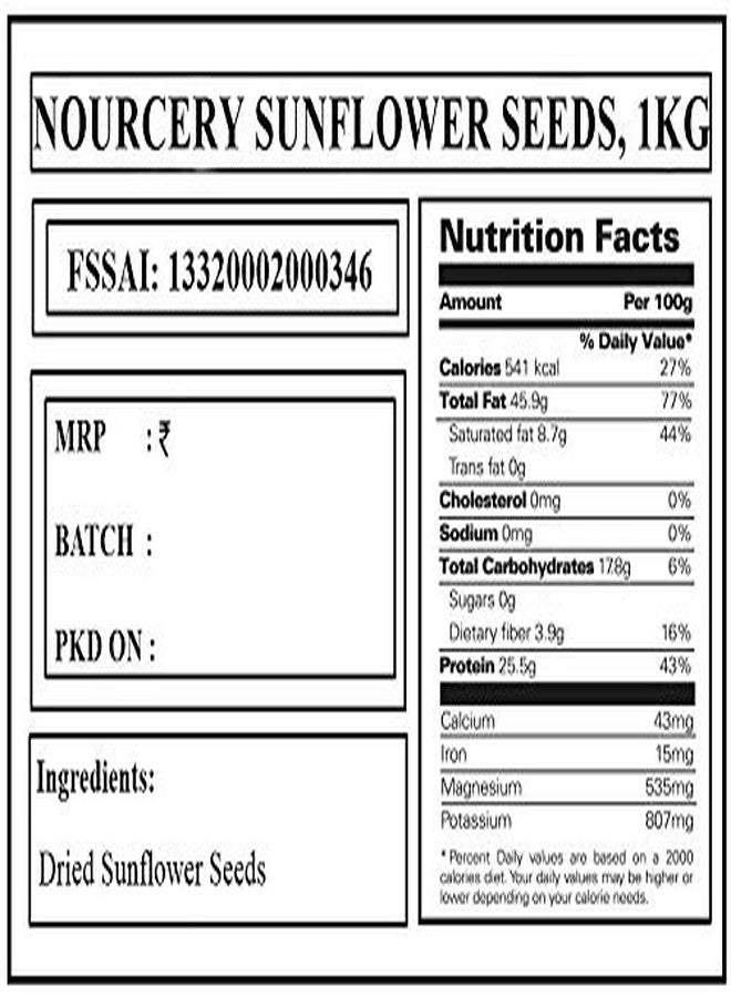 Nourcery Sunflower Seeds, 1Kg - Image 5