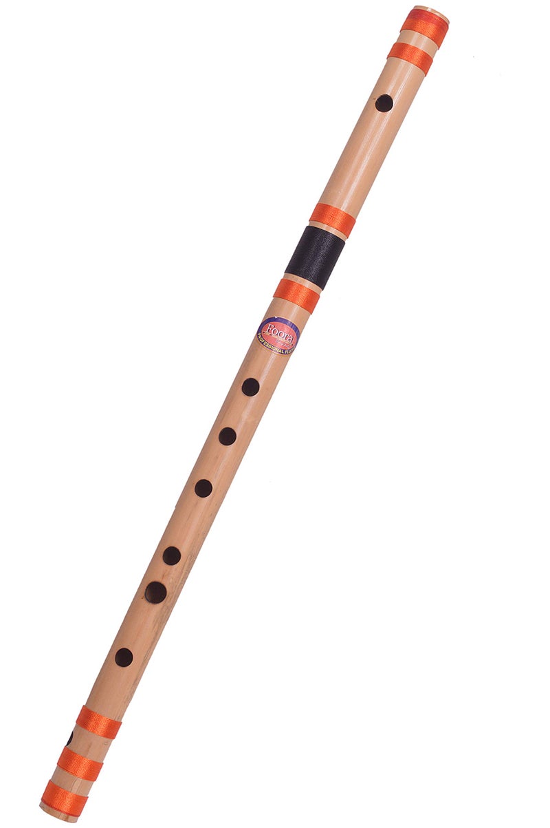 Foora Musical Professional C Scale 8 Hole Bamboo Flute Bansuri with Re-sham Thread Hand Made Bamboo Flute Size 48 cm Beginners/Musician (Export in U.S.A, Canada, Mexico) (Natural) - Image 1