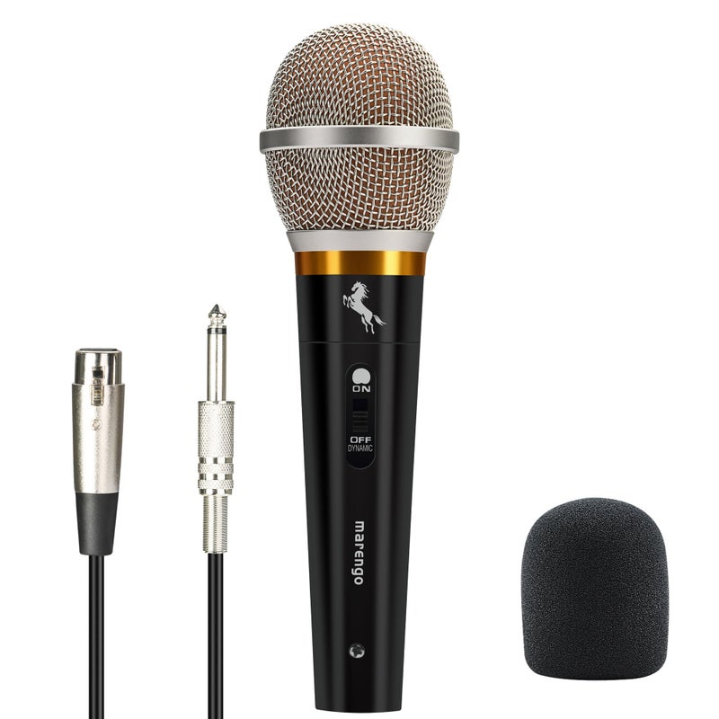 Marengo Handheld Dynamic Microphone for Karaoke Singing, Wired XLR Microphone with On and Off Switch and 13ft Detachable XLR Cable - Image 1