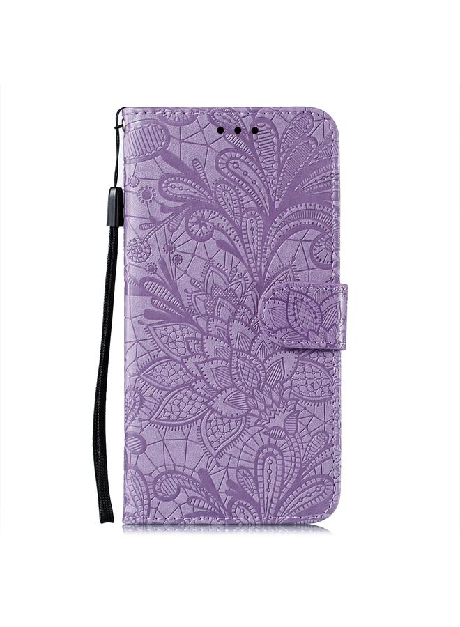 S-TOP Case For Samsung Galaxy A32 4G Lace Flower Embossing Pattern Horizontal Flip Leather Case with Holder & Card Slots & Wallet & Photo Frame - Image 2