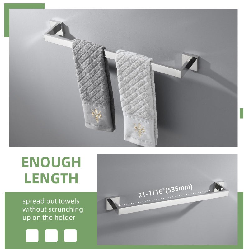 Angle Simple Bath Towel Bar 23.74", Angle Simple SUS304 Stainless Steel Bathroom Towel Holder, Shower Towel Rod, Single Towel Hanger Bar, Clothing Towel Rack for Wall, Polished Chrome - Image 5