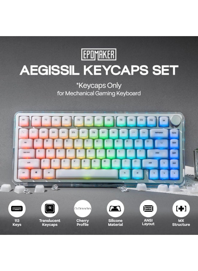 EPOMAKER AegisSil Keycap Set, Silicone Material, Cherry Profile, 113 Keys, 65%/75%/96%/Full Size, Custom Keyboard Keycaps Set for Cherry MX, Kailh, Outemu, Gateron Mechanical Gaming Keyboard (White) - Image 4