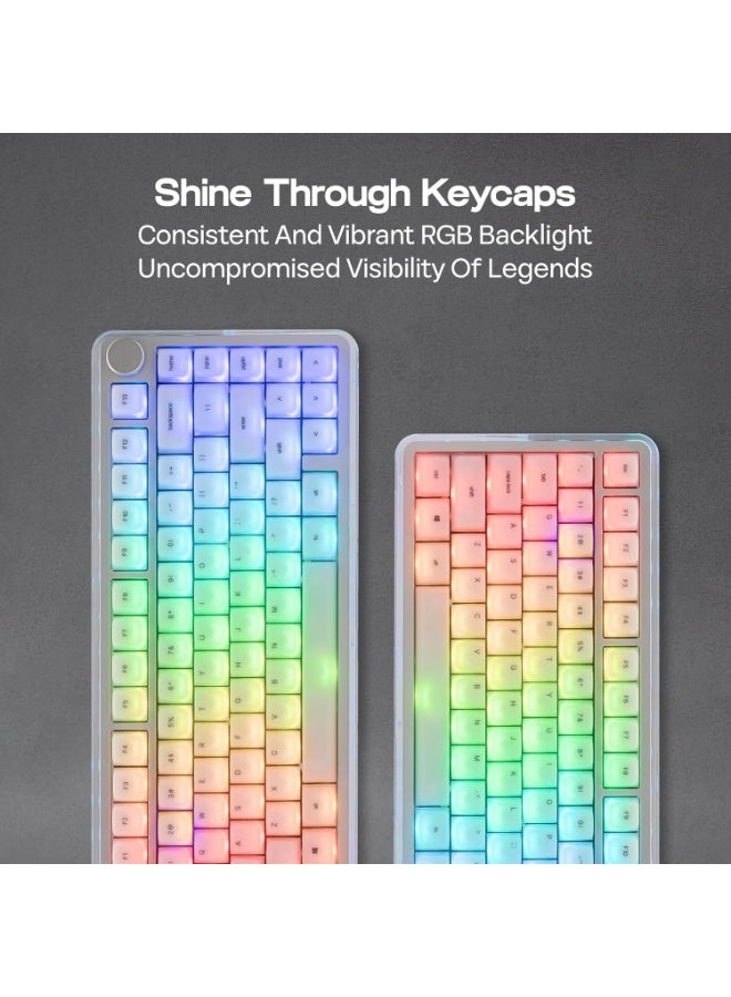 EPOMAKER AegisSil Keycap Set, Silicone Material, Cherry Profile, 113 Keys, 65%/75%/96%/Full Size, Custom Keyboard Keycaps Set for Cherry MX, Kailh, Outemu, Gateron Mechanical Gaming Keyboard (White) - Image 2