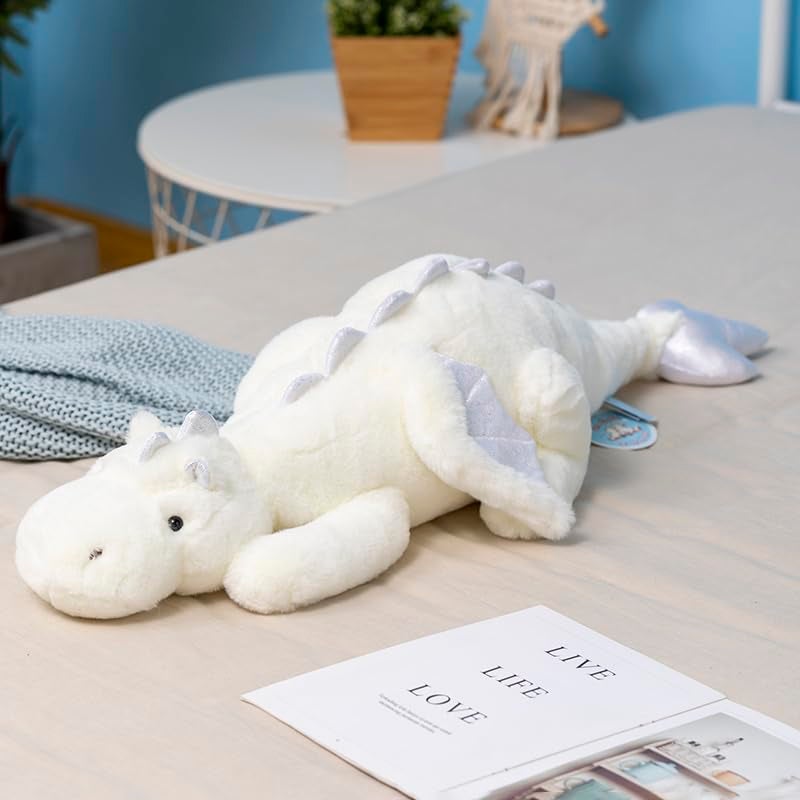 IFX24 White Weighted Stuffed Animals 10Lbs 354 Weighted Dragon Stuffed Animal for Kids and Adults Heavy Weighted Stuffed Animals for Comfort and Relaxation - Image 1
