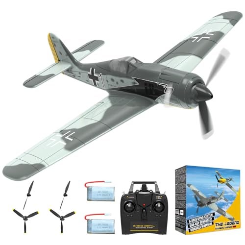 ANBURI RC Plane 4 Channel RC Airplane FW190 Ready to Fly with Upgraded Xpilot Stabilization System One Key Aerobatic Remote Control Airplanes for Beginners Adult - Image 1