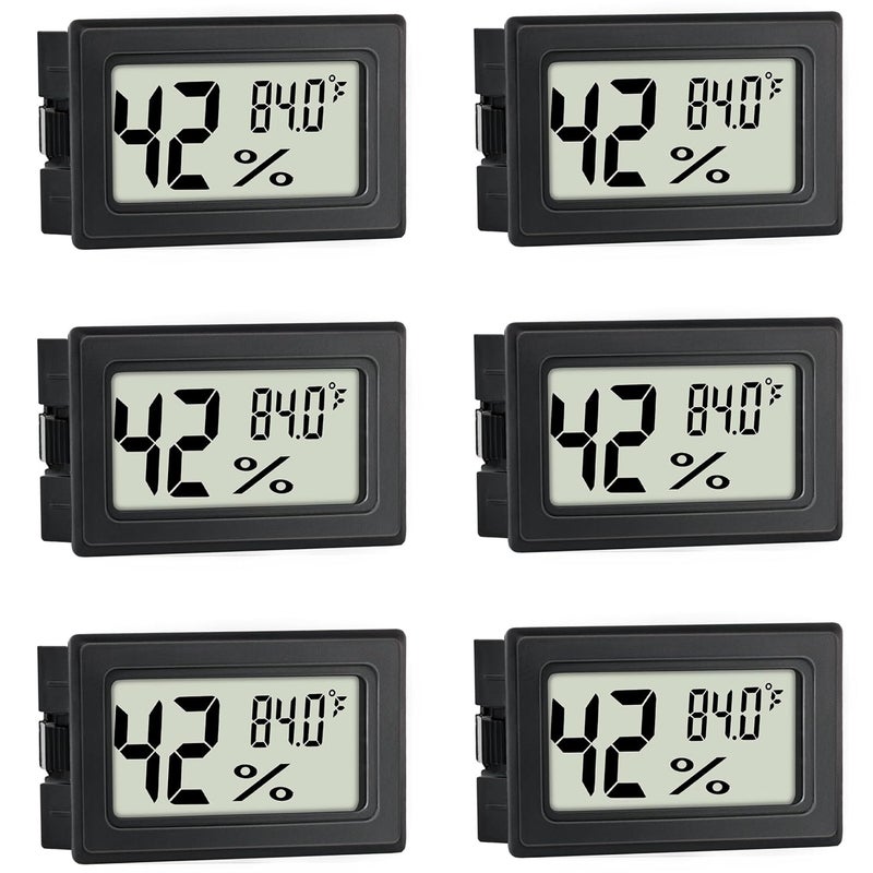 EWPJDK Mini Hygrometer Indoor Humidity Meter Hygrometer Thermometers 4 Pack Humidity Meters Gauge Hygrometer Mini Digital Thermometer Hygrometer for Humidors, Greenhouse, Garden, Cellar (6) - Image 1