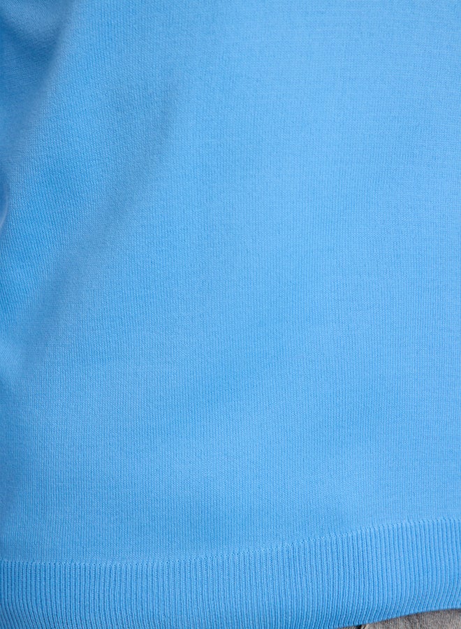 trendyol Blue Slim Slim Fit Crew Neck Plain Knitwear Sweater - Image 4