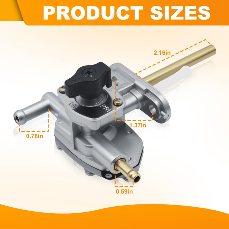 Triumilynn Carburetor + Petcock Fuel Valve for Su-zuki Ozark LTZ 250 Quadsport 250 Carb 2004-2009 LTF 250 2x4 2WD 2002-2009 Shutoff Switch, 13200-05G01 - Image 3