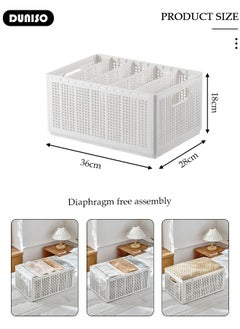 DUNISO 2-Pack Clothes Organizer for Wardrobe, Folding Closet Storage Box, Stackable Clothes Organizer Box Drawers for Wardrobe, Multi Purpose Plastic Closet Organizer for Jeans, T-shirt, Panties, Leggings, Underwear  - Image 4