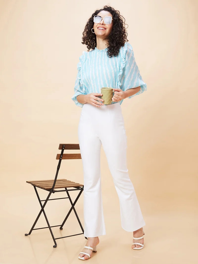 globus Globus Women Stretchable High-Rise Bootcut Treggings