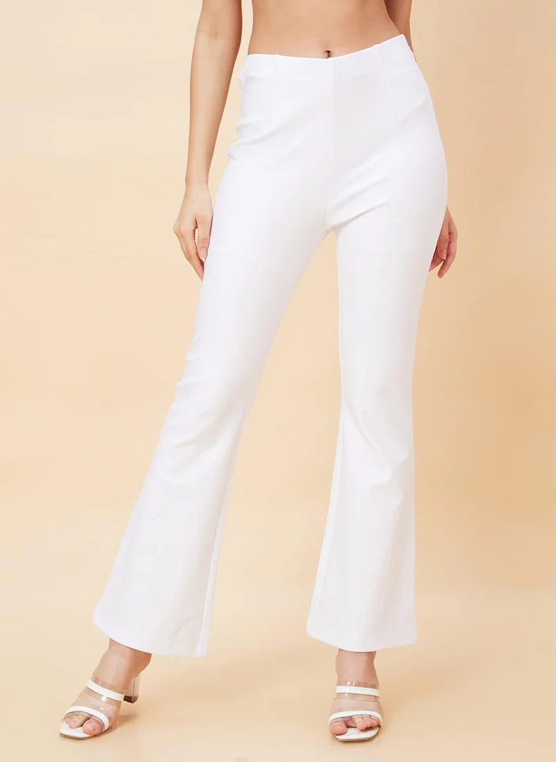 globus Globus Women Stretchable High-Rise Bootcut Treggings