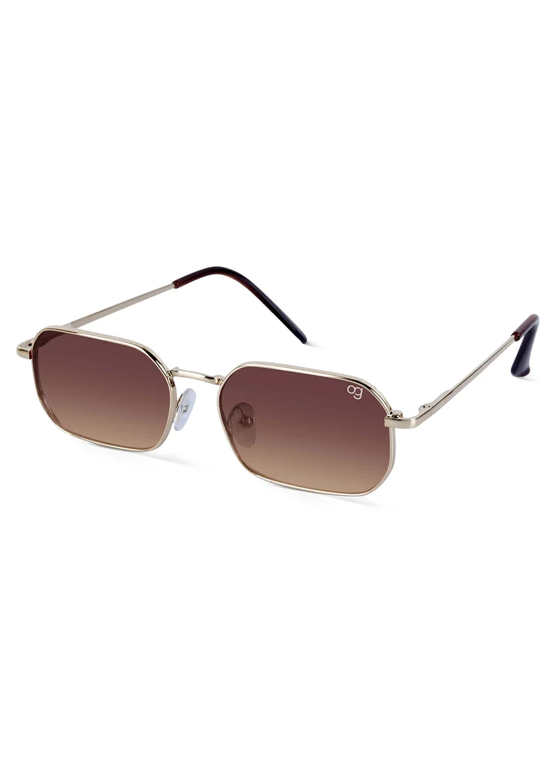 Woggles Altair Gradient Brown Hexagonal Sunglasses