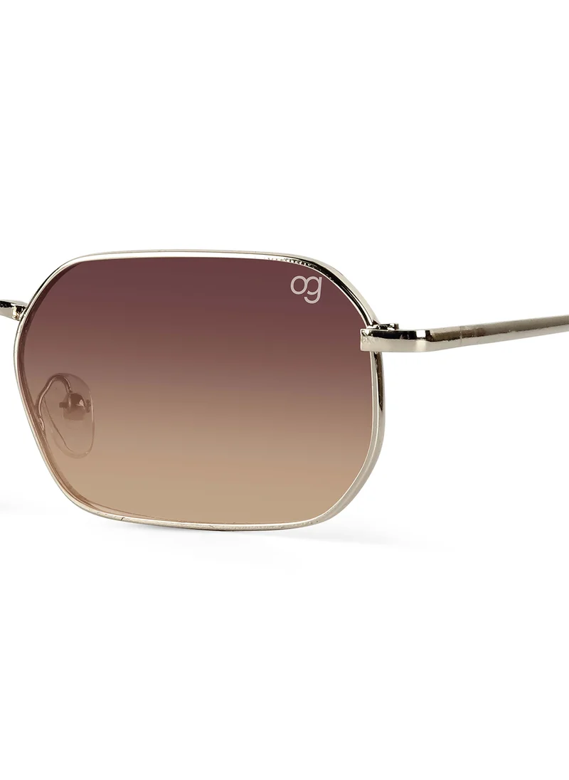 Woggles Altair Gradient Brown Hexagonal Sunglasses
