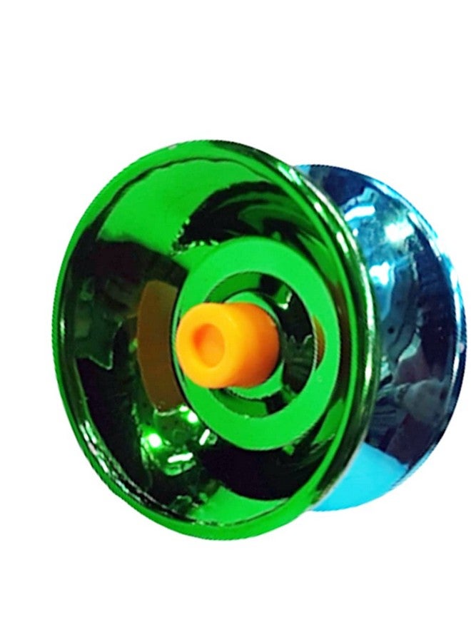 Shivsoft ® Fine Quality High Gloss High Speed Metal YoYo Spiner Toy with Bearing (2.5 inch) Made in India (Green & Blue) - Image 2