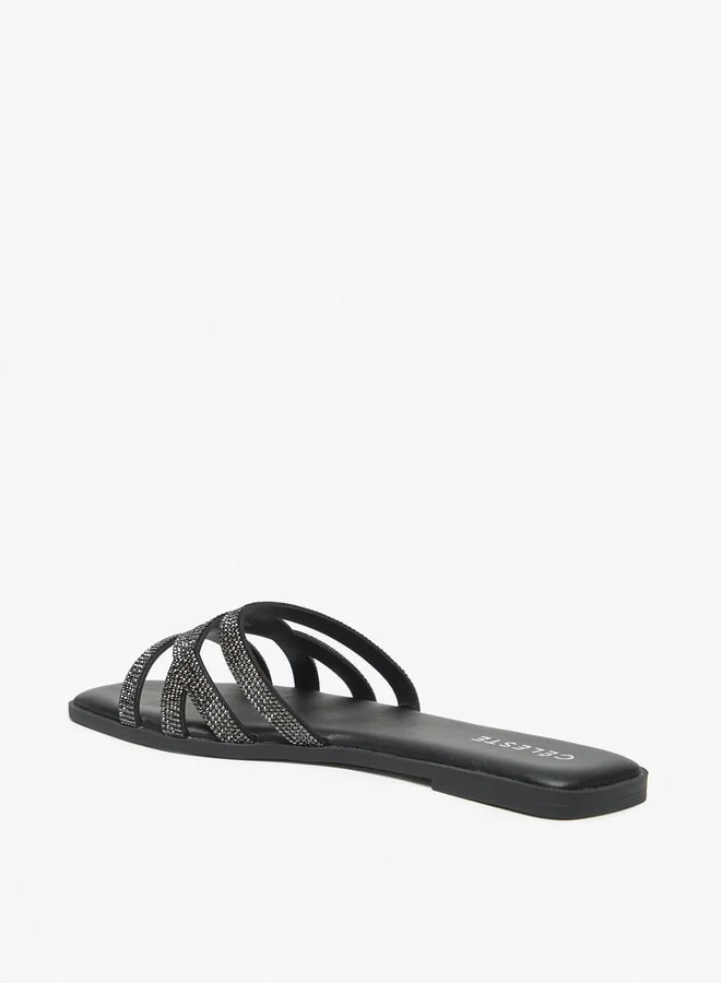 Celeste WomenS Embellished SlipOn Flat Sandals