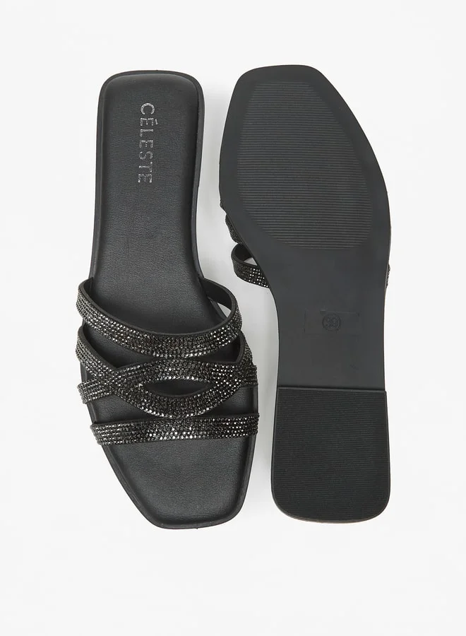Celeste WomenS Embellished SlipOn Flat Sandals