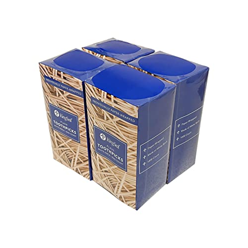 KingSeal 4000 Count | KingSeal Individually Paper Wrapped PLAIN Unflavored Birch Toothpicks, Eco-Friendly and Compostable, 2.5 Inches, Bulk Pack - 4 Boxes x1000 - Image 5