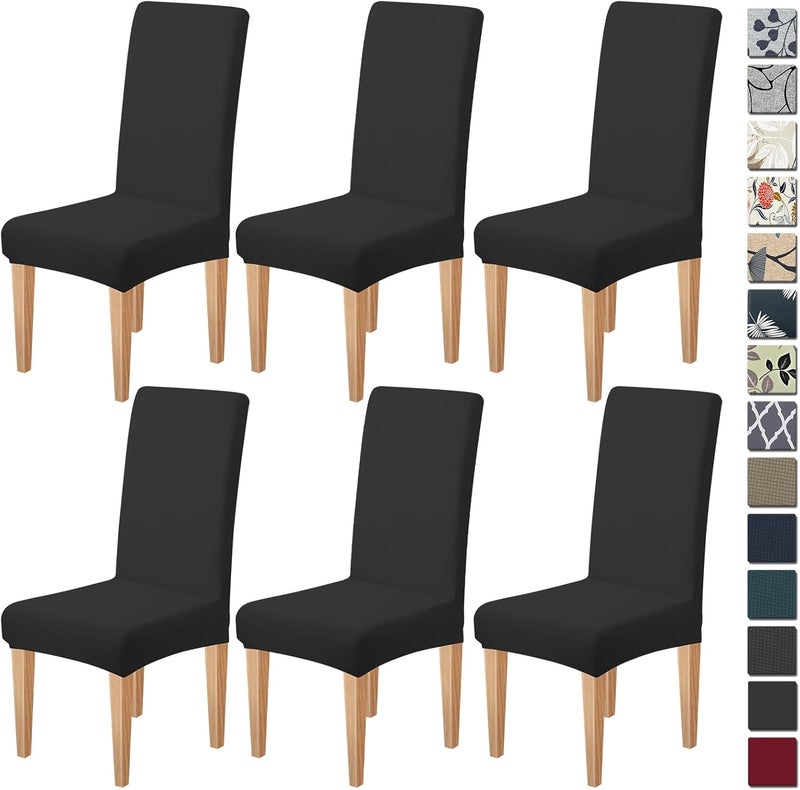 Dioxide High Stretch Chair Covers Set of 6 - Washable Soft Dining Chair Slipcovers for Home and Restaurant - Image 1