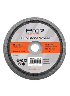 LAWAZIM Pro7 Cup Stone 16 Grit - 4.5inch - Aluminum Oxide Grinding Stone Wheel with T11 Conical Shape and High Efficiency - for Metal, Stone, Concrete, Rust Removal, Deburring, and Surface Finishing  - Image 2